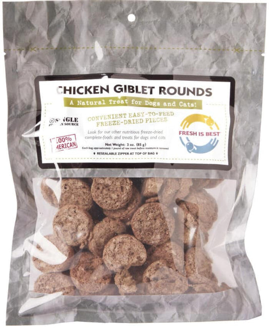 Fresh Is Best Freeze Dried Chicken Giblet Rounds 3 oz